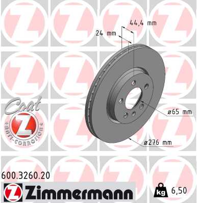 Bremsscheibe Vorderachse Zimmermann 600.3260.20 von Zimmermann