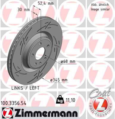 Bremsscheibe Vorderachse links Zimmermann 100.3356.54 von Zimmermann