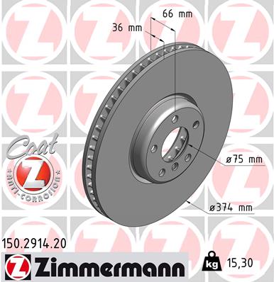 Bremsscheibe Vorderachse links Zimmermann 150.2914.20 von Zimmermann