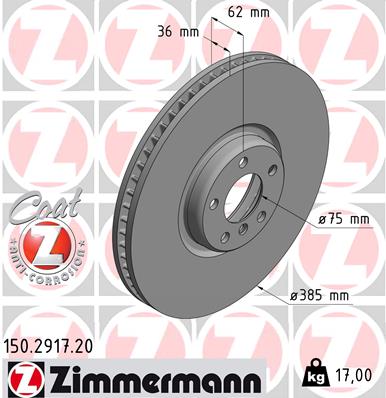 Bremsscheibe Vorderachse links Zimmermann 150.2917.20 von Zimmermann