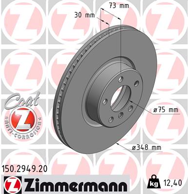 Bremsscheibe Vorderachse links Zimmermann 150.2949.20 von Zimmermann