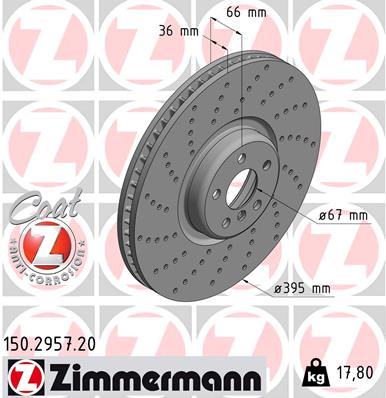 Bremsscheibe Vorderachse links Zimmermann 150.2957.20 von Zimmermann