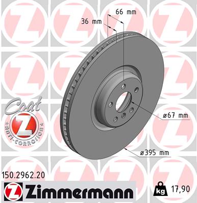 Bremsscheibe Vorderachse links Zimmermann 150.2962.20 von Zimmermann