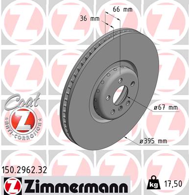 Bremsscheibe Vorderachse links Zimmermann 150.2962.32 von Zimmermann