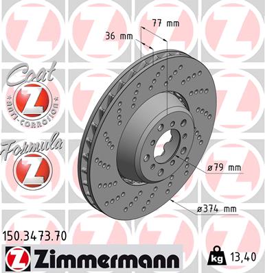 Bremsscheibe Vorderachse links Zimmermann 150.3473.70 von Zimmermann