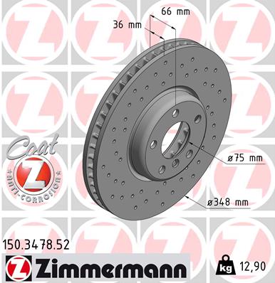 Bremsscheibe Vorderachse links Zimmermann 150.3478.52 von Zimmermann