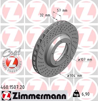 Bremsscheibe Vorderachse links Zimmermann 460.1507.20 von Zimmermann