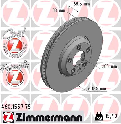 Bremsscheibe Vorderachse links Zimmermann 460.1557.75 von Zimmermann