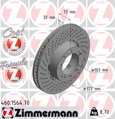 Bremsscheibe Vorderachse links Zimmermann 460.1564.70 von Zimmermann