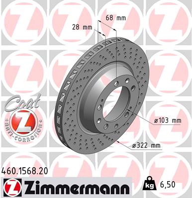 Bremsscheibe Vorderachse links Zimmermann 460.1568.20 von Zimmermann