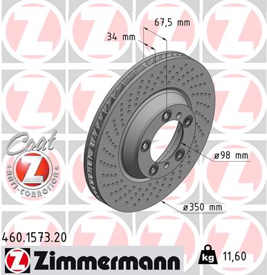 Bremsscheibe Vorderachse links Zimmermann 460.1573.20 von Zimmermann