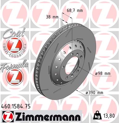 Bremsscheibe Vorderachse links Zimmermann 460.1584.75 von Zimmermann