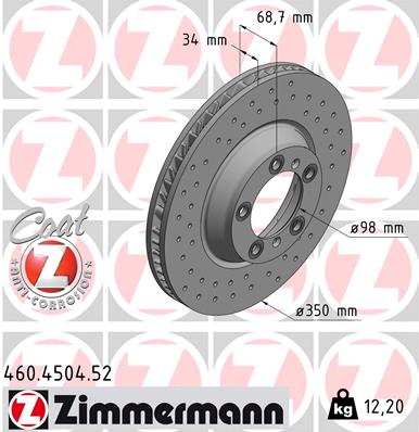 Bremsscheibe Vorderachse links Zimmermann 460.4504.52 von Zimmermann