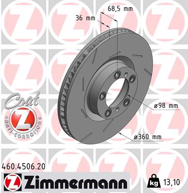 Bremsscheibe Vorderachse links Zimmermann 460.4506.20 von Zimmermann