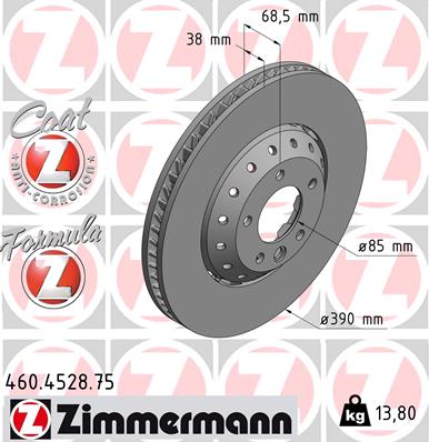 Bremsscheibe Vorderachse links Zimmermann 460.4528.75 von Zimmermann