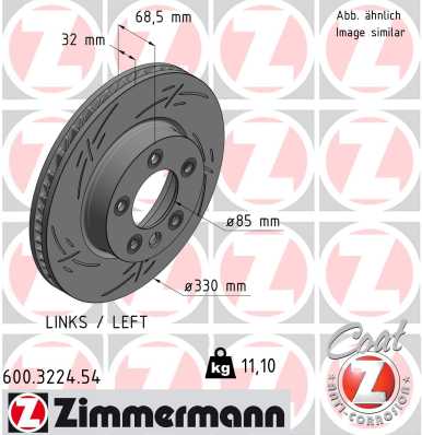 Bremsscheibe Vorderachse links Zimmermann 600.3224.54 von Zimmermann