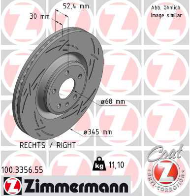 Bremsscheibe Vorderachse rechts Zimmermann 100.3356.55 von Zimmermann