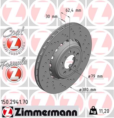 Bremsscheibe Vorderachse rechts Zimmermann 150.2941.70 von Zimmermann