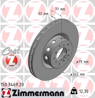 Bremsscheibe Vorderachse rechts Zimmermann 150.3469.20 von Zimmermann