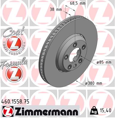 Bremsscheibe Vorderachse rechts Zimmermann 460.1558.75 von Zimmermann