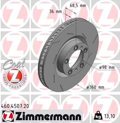 Bremsscheibe Vorderachse rechts Zimmermann 460.4507.20 von Zimmermann