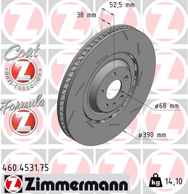 Bremsscheibe Vorderachse rechts Zimmermann 460.4531.75 von Zimmermann