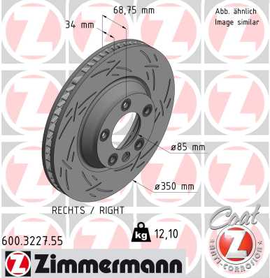 Bremsscheibe Vorderachse rechts Zimmermann 600.3227.55 von Zimmermann