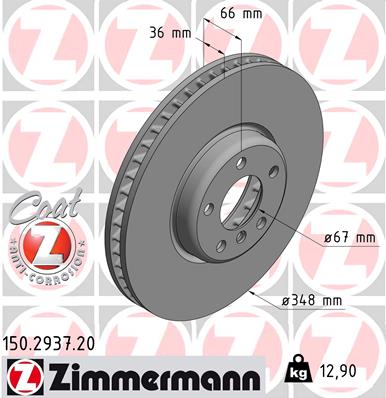 Bremsscheibe Zimmermann 150.2937.20 von Zimmermann