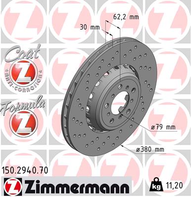 Bremsscheibe Vorderachse links Zimmermann 150.2940.70 von Zimmermann