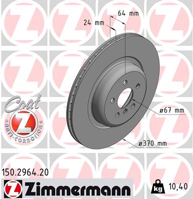 Bremsscheibe Zimmermann 150.2964.20 von Zimmermann