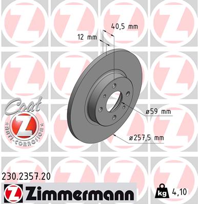 Bremsscheibe Zimmermann 230.2357.20 von Zimmermann