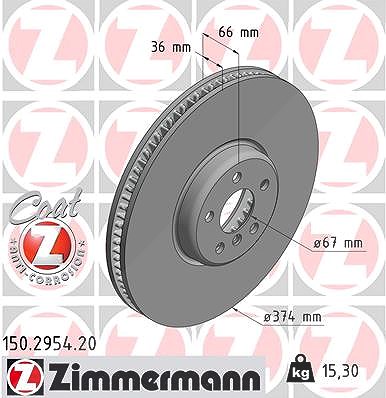 Zimmermann 1x Bremsscheibe belüftet vorne links [Hersteller-Nr. 150.2954.20] für BMW von Zimmermann