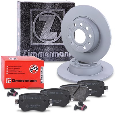 Zimmermann Bremsscheiben +Bremsbeläge hinten für Seat, Skoda, VW von Zimmermann