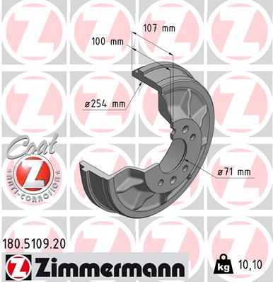 Bremstrommel Hinterachse Zimmermann 180.5109.20 von Zimmermann