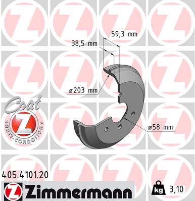 Bremstrommel Hinterachse Zimmermann 405.4101.20 von Zimmermann