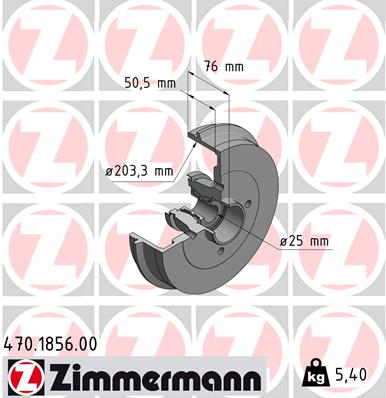 Bremstrommel Hinterachse Zimmermann 470.1856.00 von Zimmermann