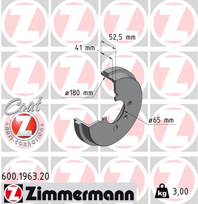 Bremstrommel Hinterachse Zimmermann 600.1963.20 von Zimmermann