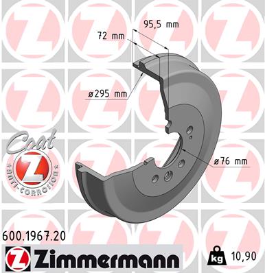 Bremstrommel Hinterachse Zimmermann 600.1967.20 von Zimmermann