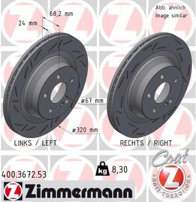 Set 2x Bremsscheibe Kompatibel mit Mercedes 2006-2017 von Autoteile Gocht von Zimmermann