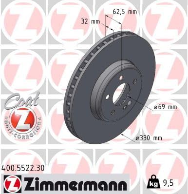 Set 2x Bremsscheibe Vorne Kompatibel mit Mercedes W205 Limo 2013-2021 von Autoteile Gocht von Zimmermann