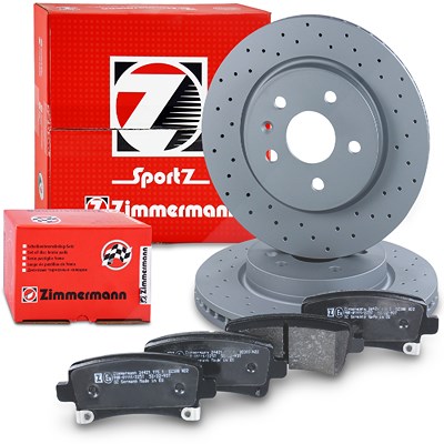 Zimmermann Sport-Bremsscheibe +Bremsbeläge hinten für Opel, Saab von Zimmermann