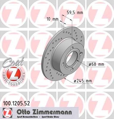 ZIMMERMANN 100.1205.52 vorne Bremse, perforiert, Sport Coat Z von Zimmermann