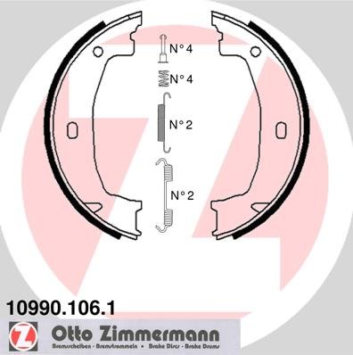 ZIMMERMANN 10990.106.1 Bremsbacken, hinten von Zimmermann