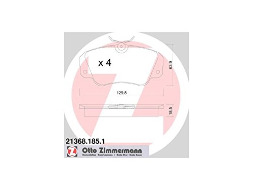 ZIMMERMANN 21368.185.1 Serie Bremsbeläge, vorne mit Vorbereitung Sensoren, inklusive Platte dämpfend von Zimmermann