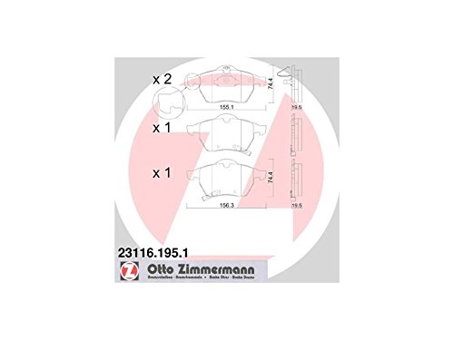 ZIMMERMANN 23116.195.1 Serie Bremsbeläge, vorne, 2 Sensoren Akustische, inklusive Platte dämpfend von Zimmermann