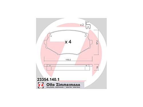 ZIMMERMANN 23354.140.1 Serie Bremsbeläge, vorne, 2 Sensoren Akustische, inklusive Platte dämpfend von Zimmermann