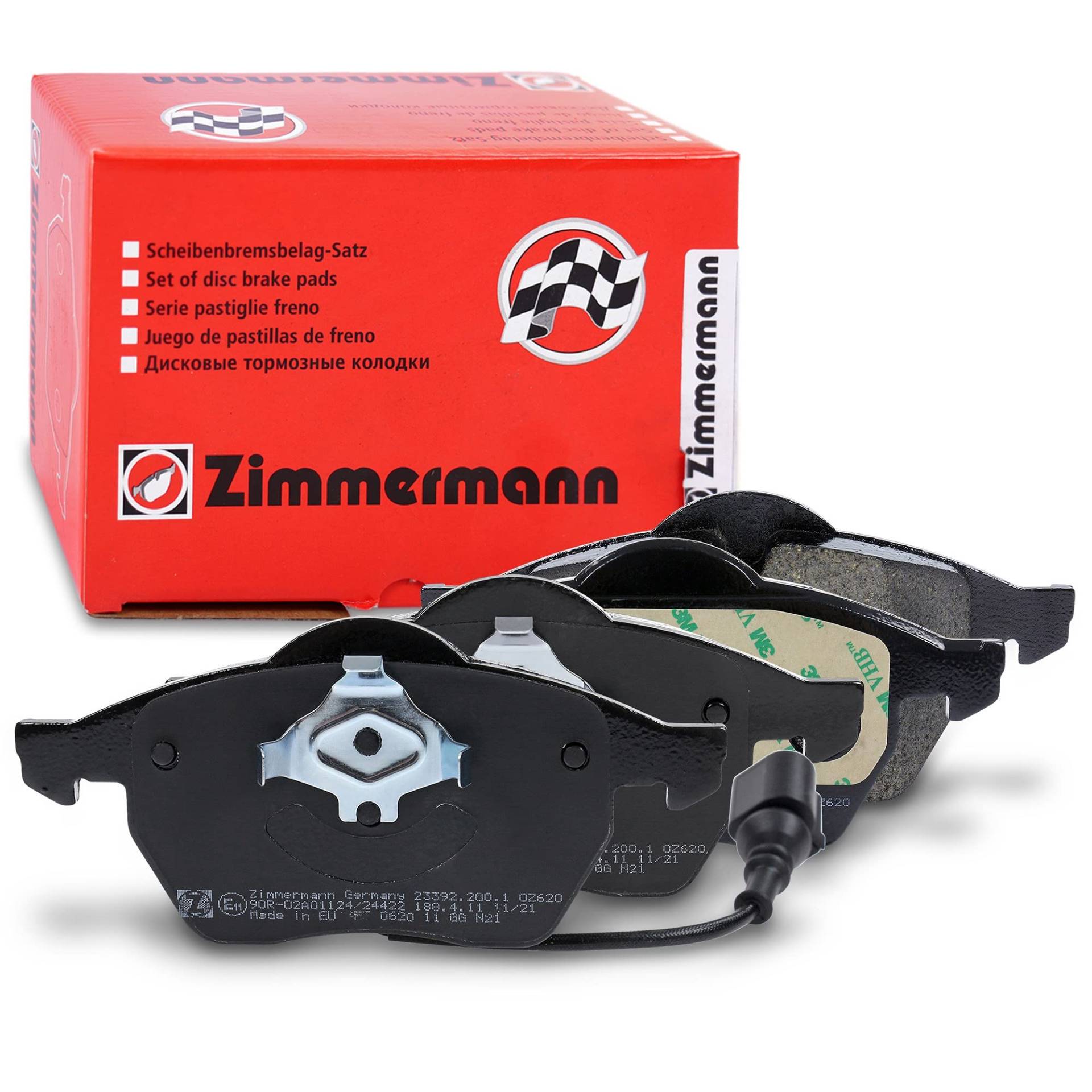 ZIMMERMANN 23392.200.1 Serie Bremsbeläge, vorne, 1 Sensor, inklusive Platte dämpfend von Zimmermann
