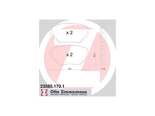 ZIMMERMANN 23585.170.1 Serie Bremsbeläge, vorne, inklusive Platte dämpfend von Zimmermann