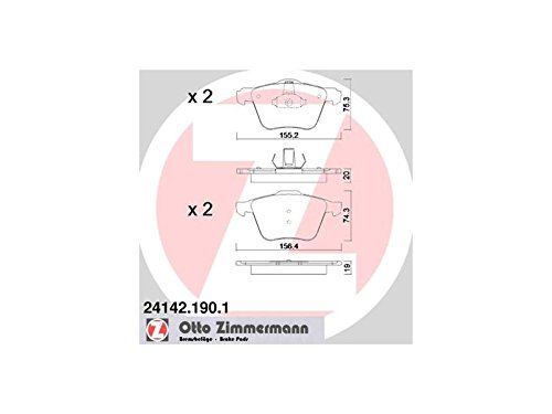 ZIMMERMANN 24142.190.1 Serie Bremsbeläge, vorne, inklusive Platte dämpfend von Zimmermann