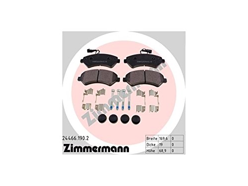 ZIMMERMANN 24466.190.2 Serie Bremsbeläge, vorne, 4 Federn, 1 Sensor, inklusive Platte dämpfend, inklusive Zubehör von Zimmermann